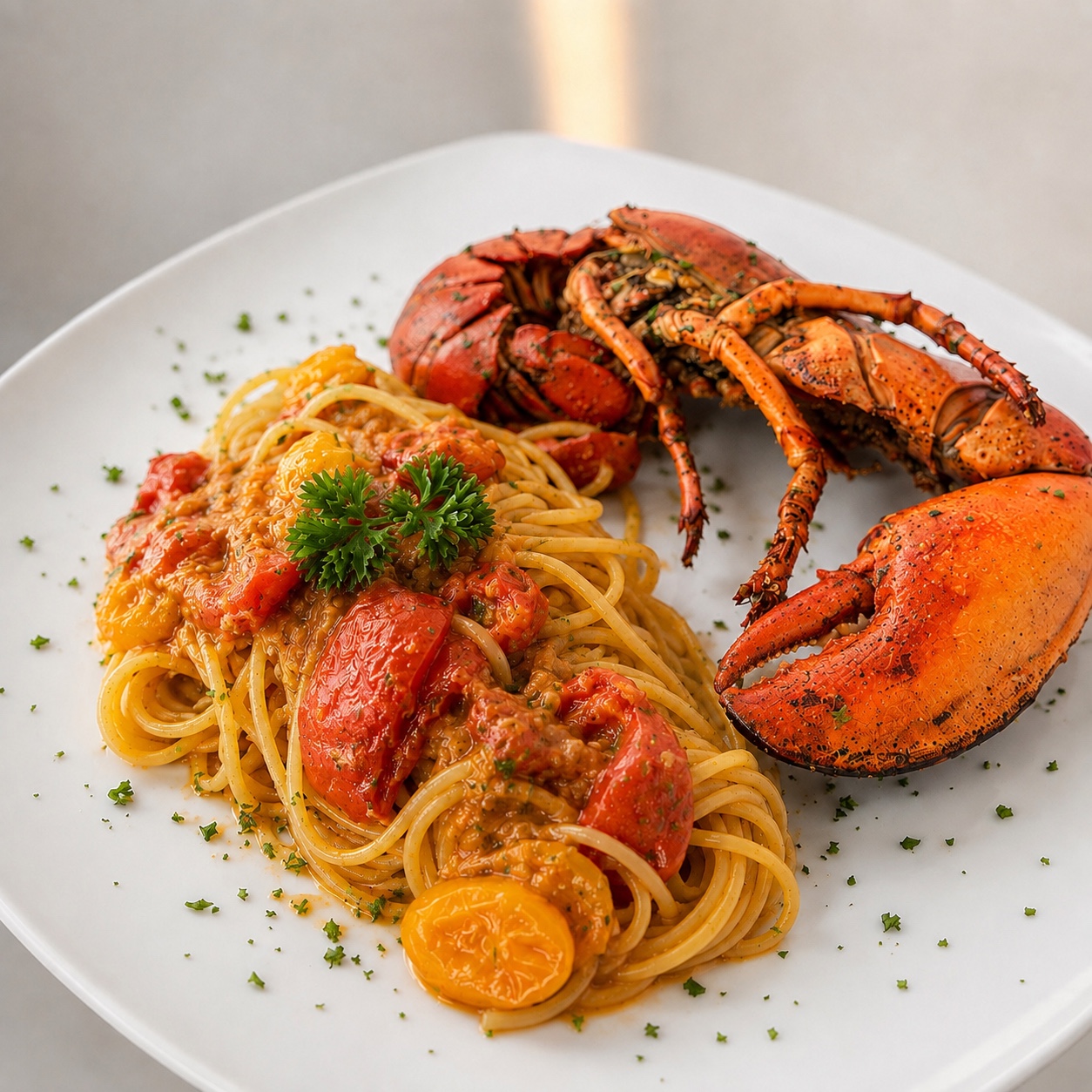 Linguine au homard